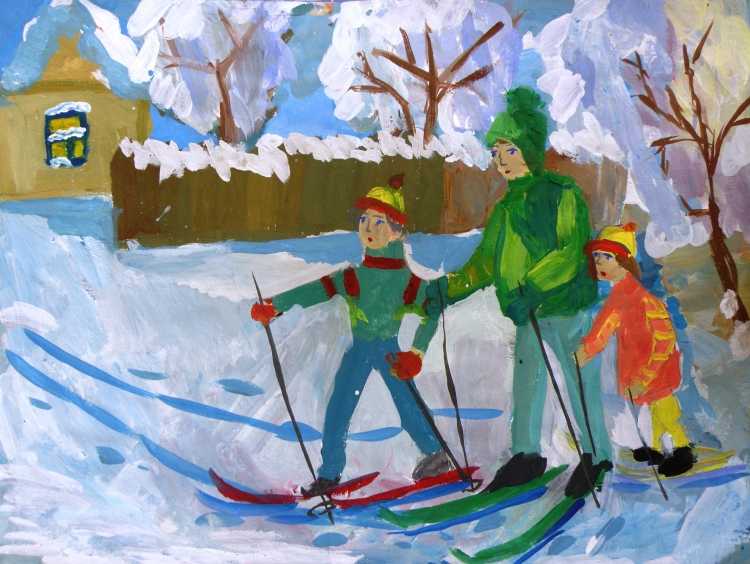 Рисование зимние игры