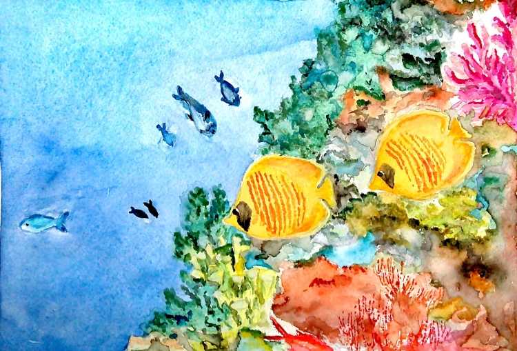 Рисование подводный мир