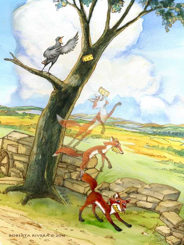 Ворона и лисица. Басни