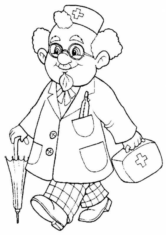 Доктор Айболит раскраска для детей