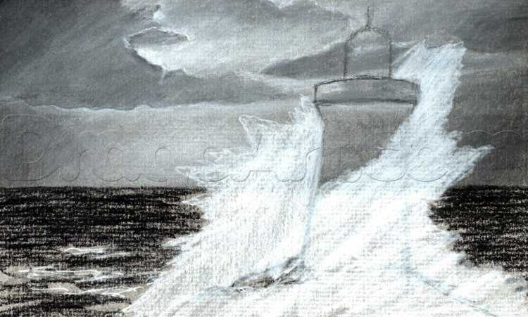 Гроза карандашом поэтапно