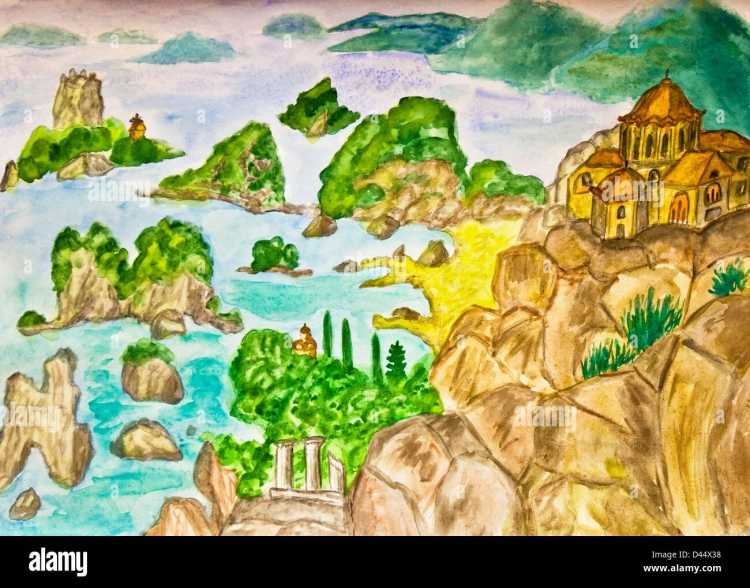 Природа Греции рисунки детей