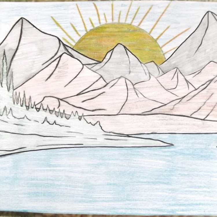 Горы карандашом