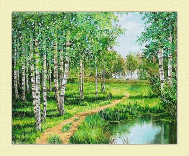 Картина Елены Самарской берёзовяроща