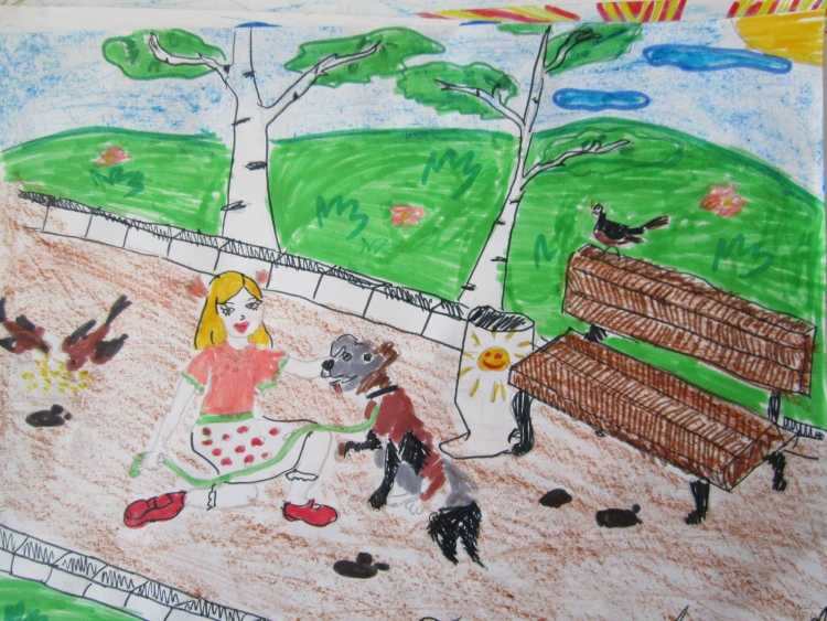 Рисунок на тему прогулка