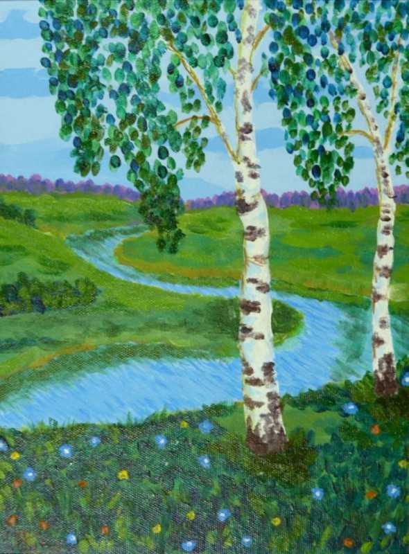 Рисование березы