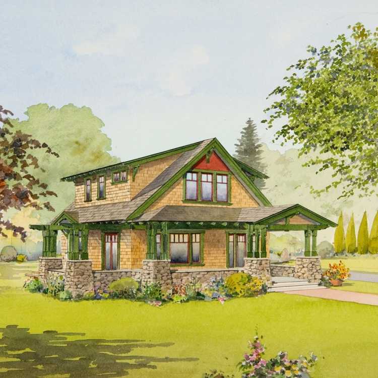 Дом цветными карандашами