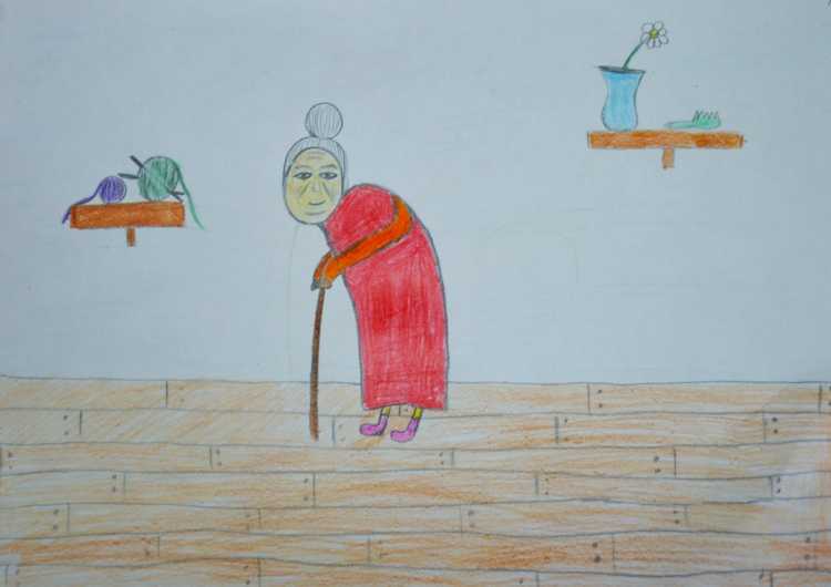 Нарисовать для бабушки на стенке