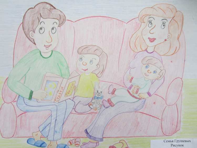 Рисунок мамы и папы вместе