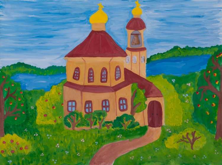 Пейзаж с Церковью детский