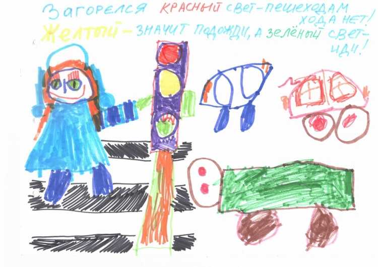 Плакат рисунок мой друг светофор