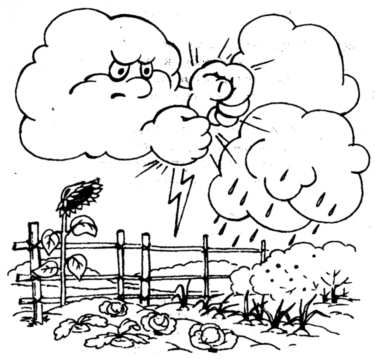 Гроза раскраска для детей
