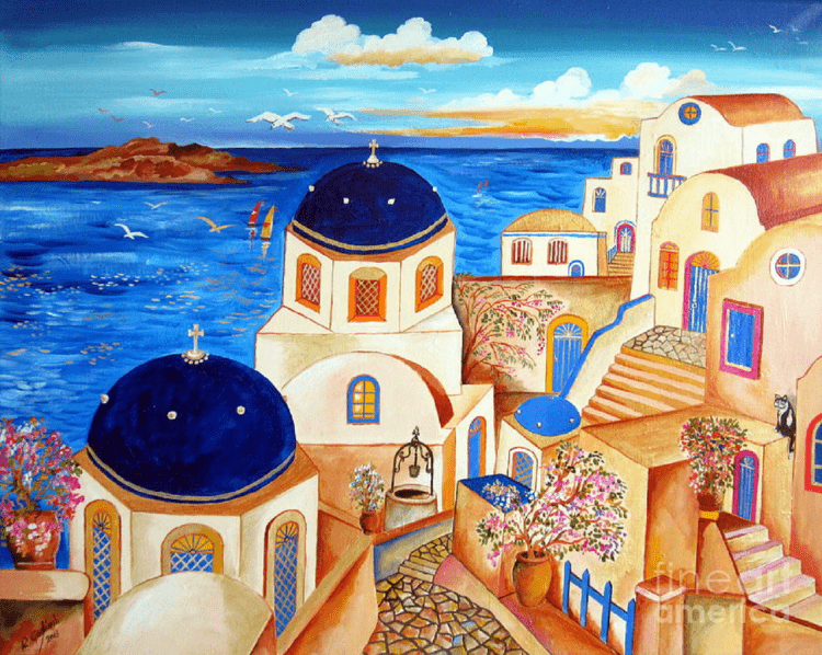 Картина шиппер Санторини