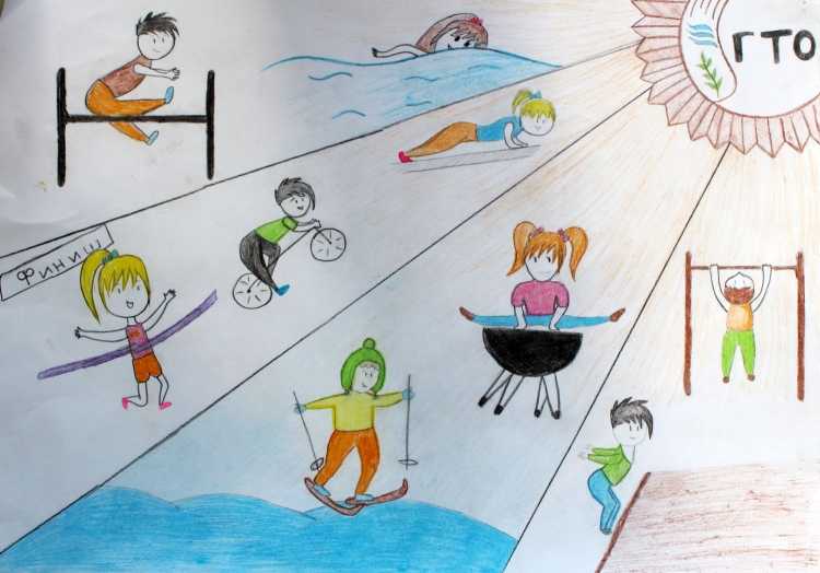 Рисунки на тему ГТО глазами детей