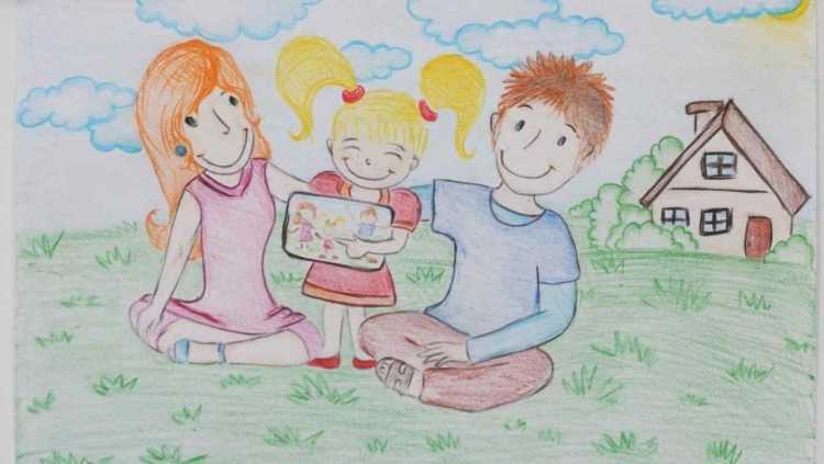 Рисунок семья 3 года