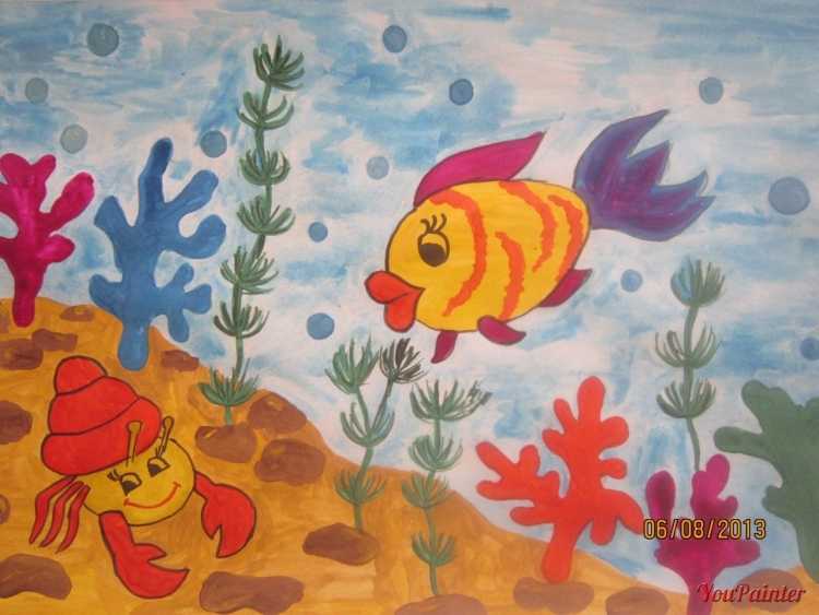 Рисование для детей подводный мир