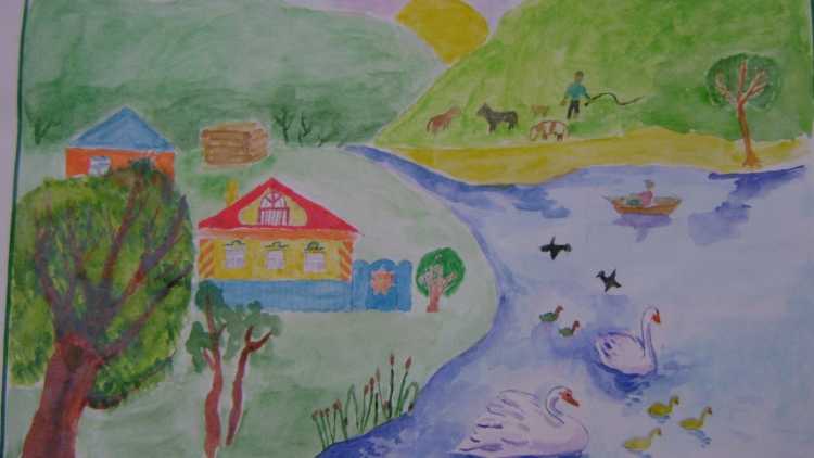 Рисунок первоклассника на тему наш любимый край