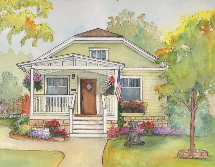 Дом акварелью