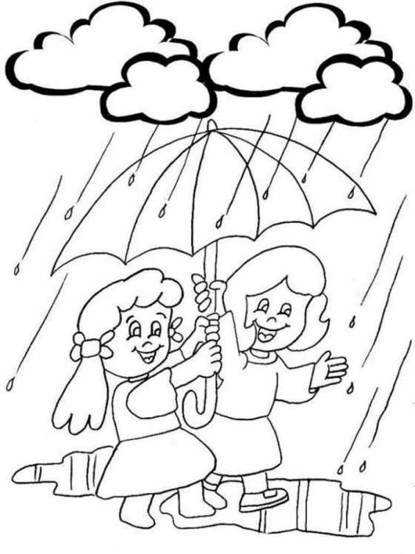 Раскраска дождь