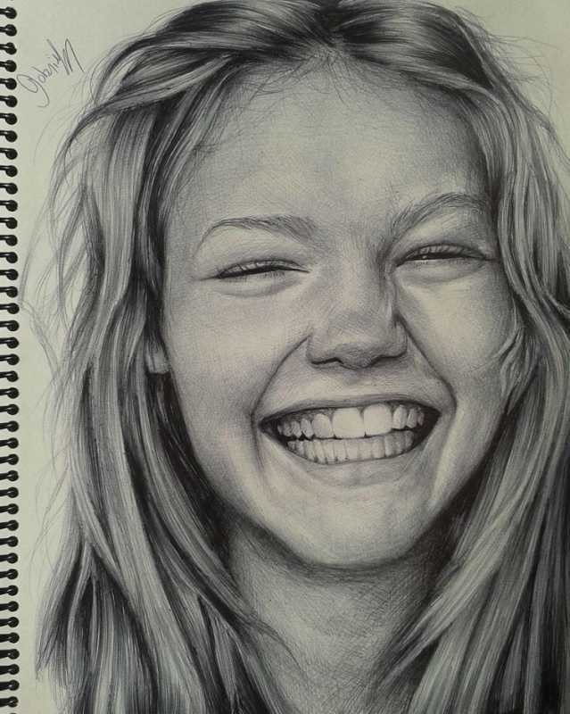 Портрет с эмоциями карандашом