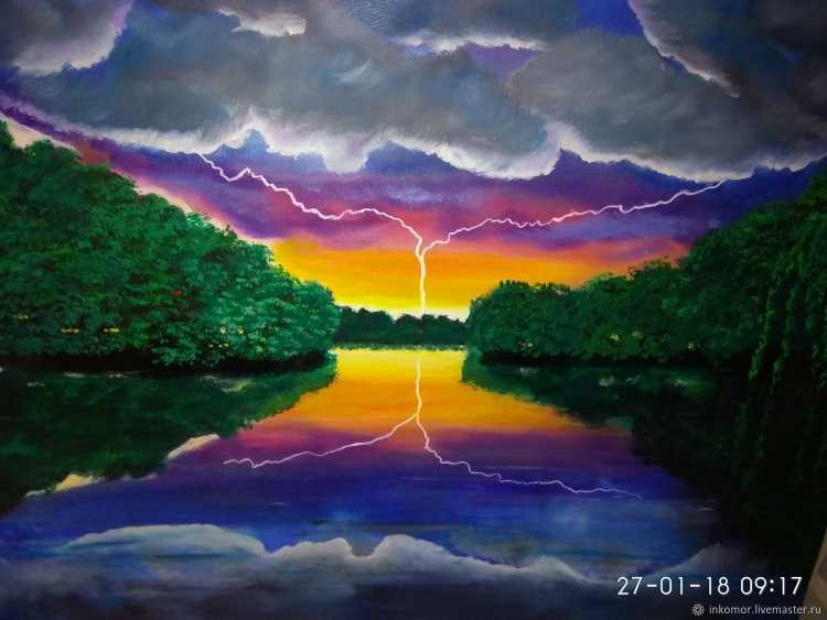 Рисование на тему гроза летом