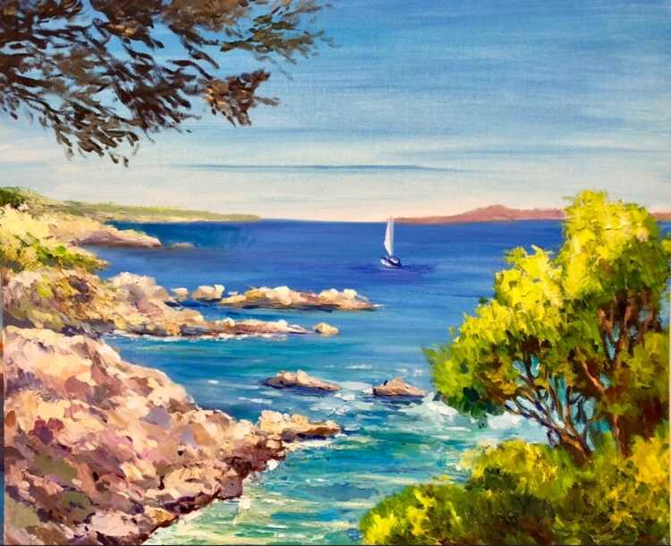 Греческий пейзаж маслом