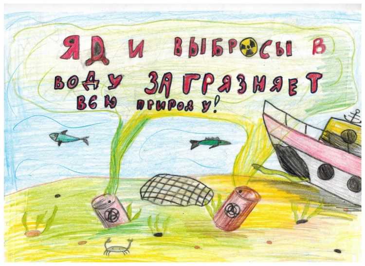 Плакат на тему загрязнение воды