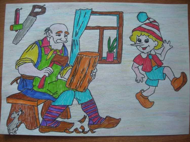 Приключения Буратино рисунок