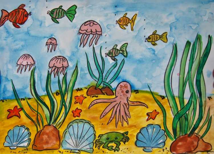 Рисование на дне морском