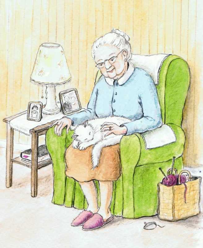 Кошки с бабушками дедушками