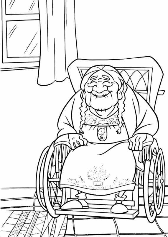 Раскраска лицо бабушки