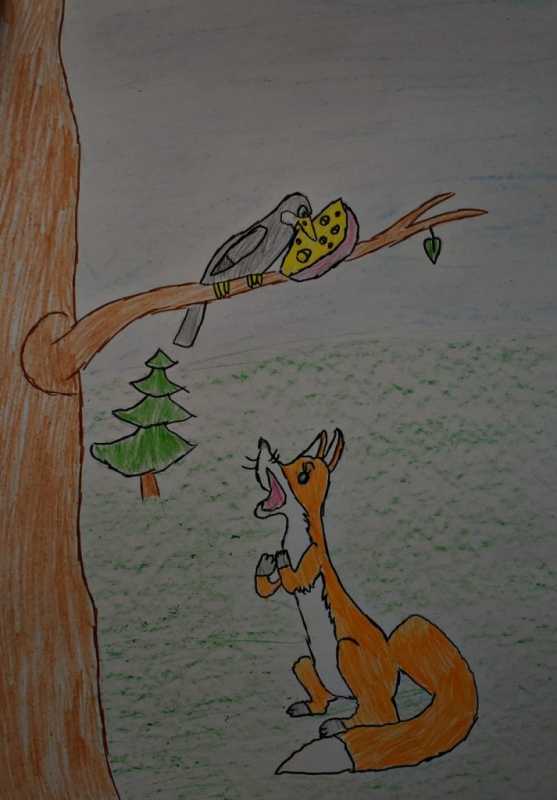 Басня ворона и лиса