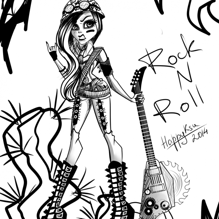 Рисунки карандашом в стиле рок