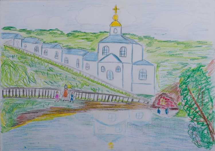 Курск Коренная пустынь рисунок карандашом