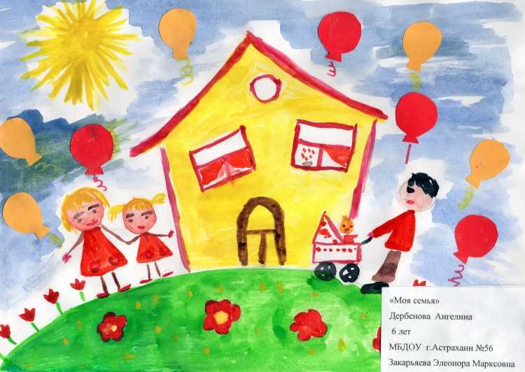 Рисунок семейные ценности в школу