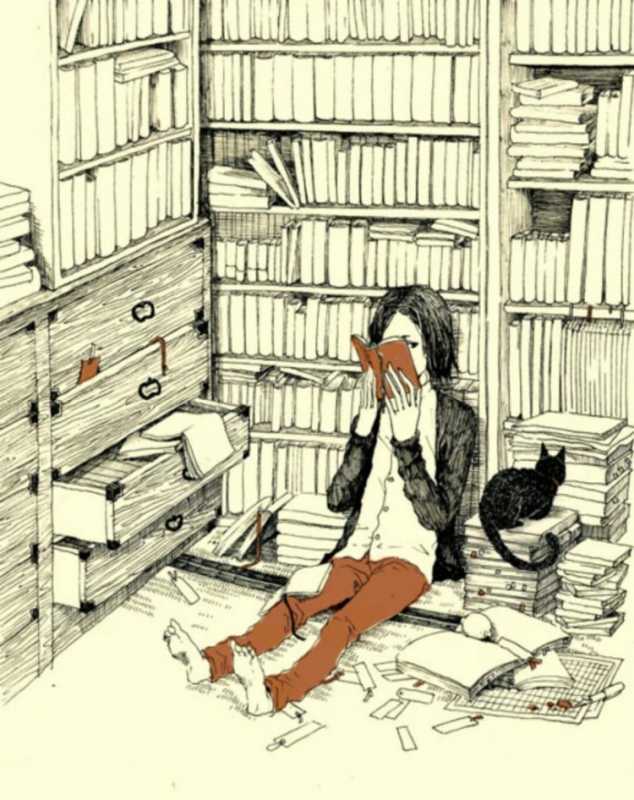 Девушка с книгой иллюстрация