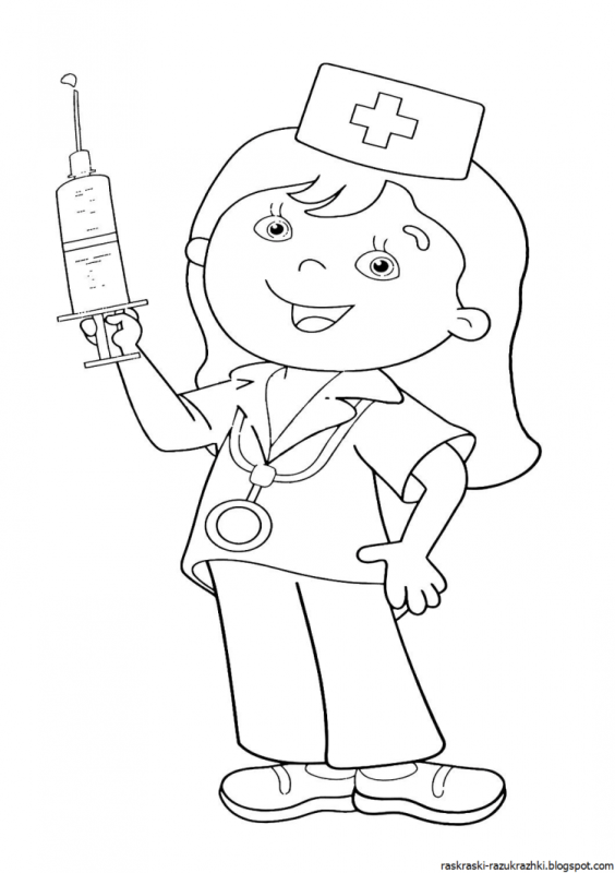 Медсестра раскраска