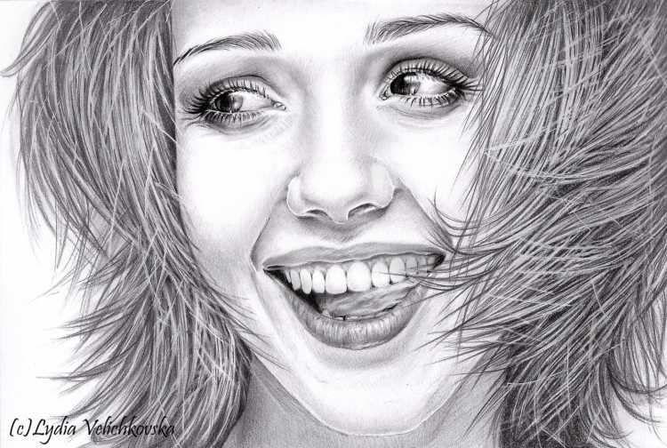 Джессика Альба рисунок