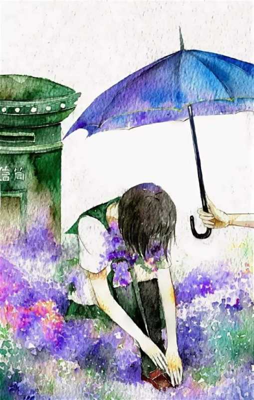 Девочка держит зонтик