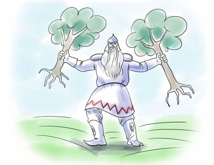 Иллюстрация к былине Волга и Микула Селянович