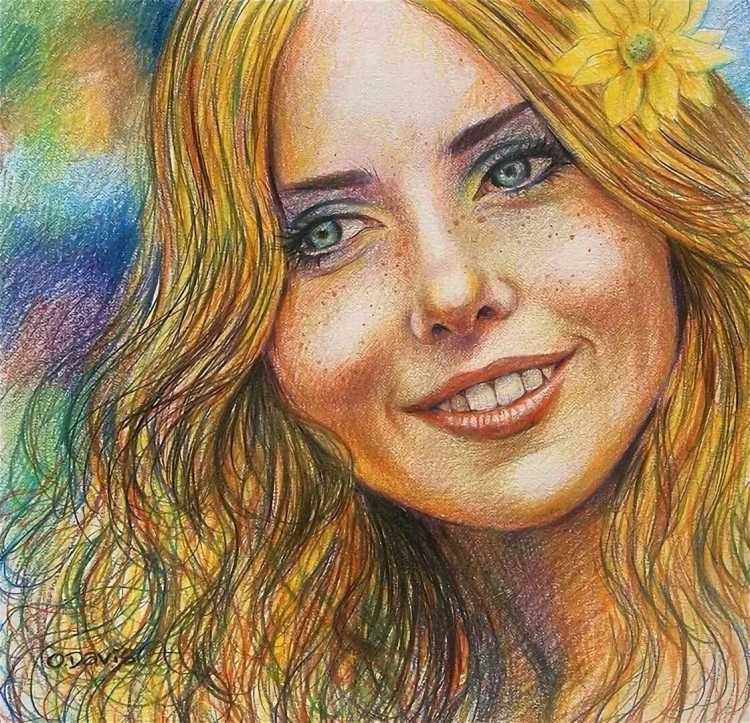 Портрет цветными карандашами