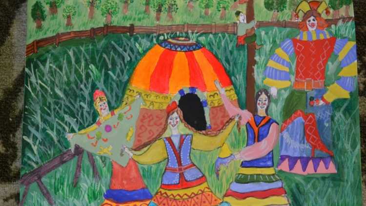 Рисунок на тему Сабантуй для детей