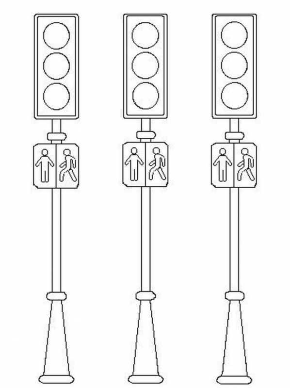Светофор раскраска для детей