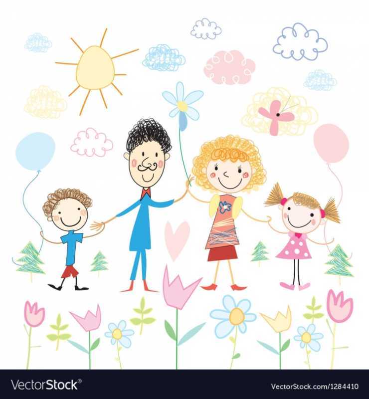 Детские рисунки семьи