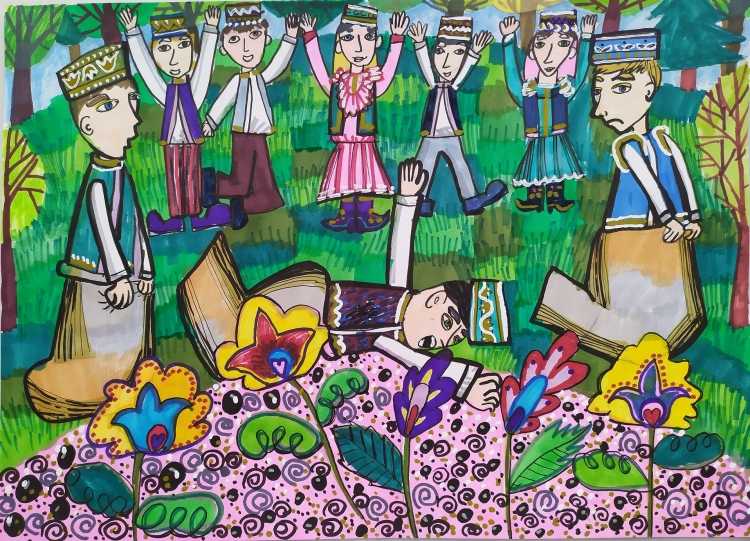 Рисование на тему : «Сабантуй»