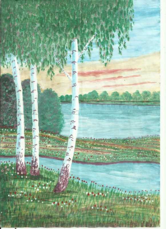 Рисование березовой Рощи