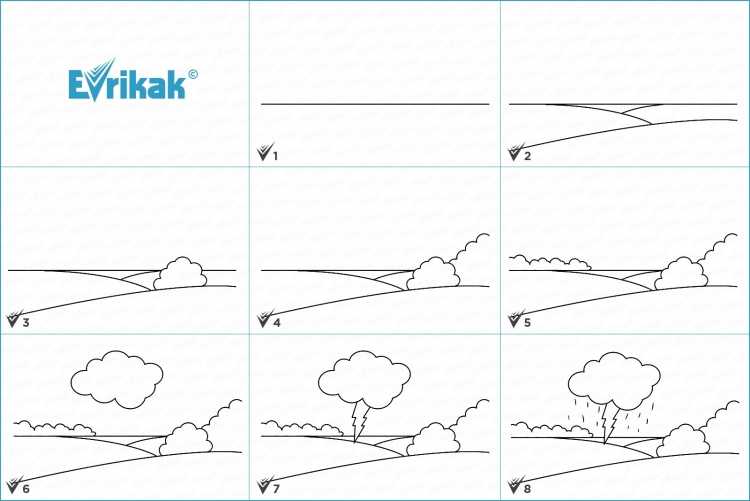 Гроза поэтапное рисование