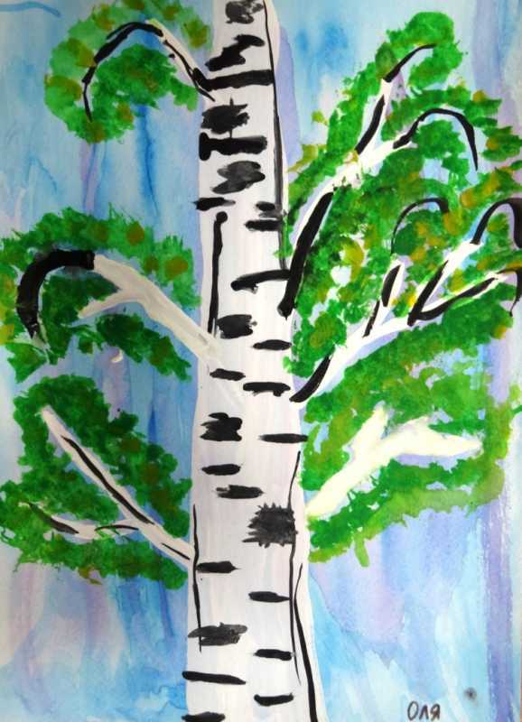 Рисование березы