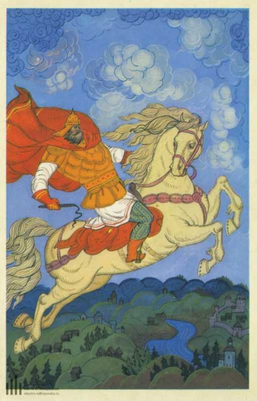 Рисунок к былине Вольга и Микула Селянинович