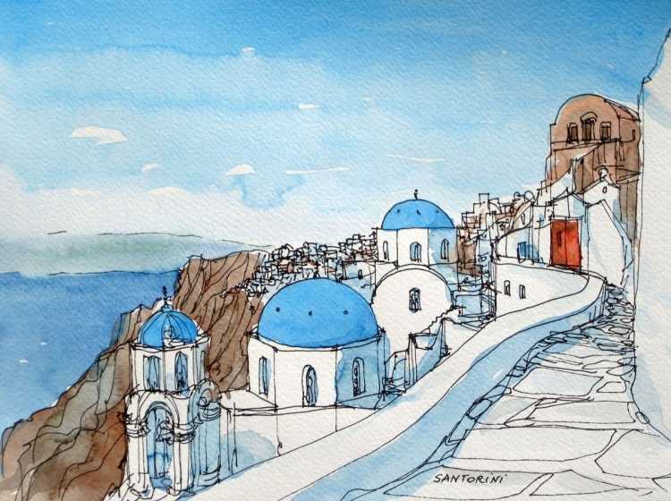 Скетчинг Санторини